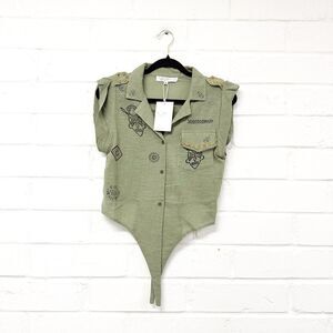 148 - Made In India Green Top Handpainted